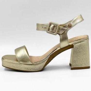 Imagem de Sandália Bottero Casual Salto Bloco Metalizada Feminina-Feminino