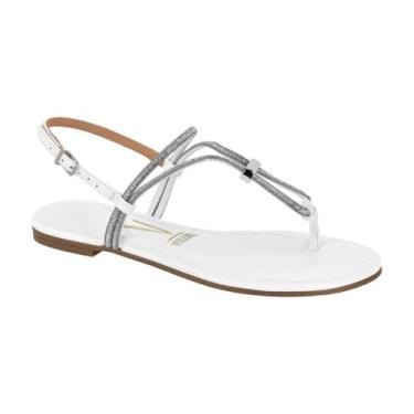 Imagem de Sandália Rasteira Feminina Vizzano – Metalizada, Leve e Confortável (Prata, BR, Adulto, Numérico, 34)