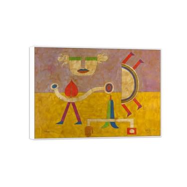Imagem de Victor Brauner Famosa pintura em tela de arte de parede pronta para pendurar sem título 14 imagens em moldura branca para decoração de sala de estar 40 x 55 cm 16 x 22 pol