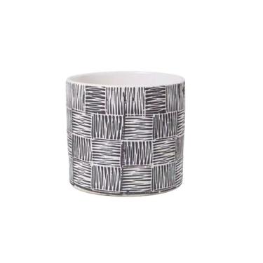 Imagem de KEG801302 Vaso de flores simples grande vaso de cerâmica casa sala de estar interior criativo luxo de plantar plantas em vasos verdes plantador (preto, médio)