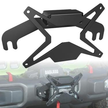 Imagem de IRENPORU Suporte universal para placa de licença flip-up para placa de licença frontal Hawse Fairlead de 25,4 cm compatível com caminhonete off-road carro RV para-choques Fairlead Guincho suporte de