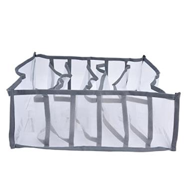 Imagem de Organizador de roupa interior malha dobrável respirável multi células meias caixa de armazenamento para sutiãs calcinha gaveta de náilon divisor organizador de guarda-roupa (6 slots)