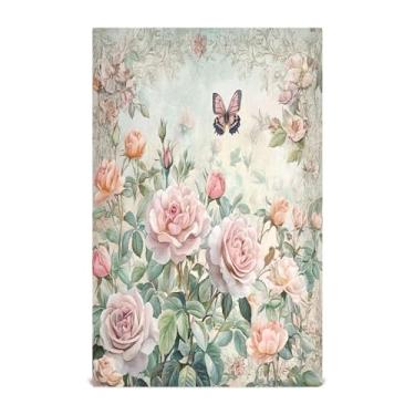 Imagem de xigua Conjunto de 1 panos de prato de cozinha para jardim de rosas inglesas em aquarela, toalhas de cozinha macias e altamente absorventes de secagem rápida para limpeza de pratos e limpeza à mão, 71