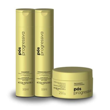 Imagem de Kit Acquaflora Pós Progressiva Shampoo 300ml +Condicionador 300ml +Mas