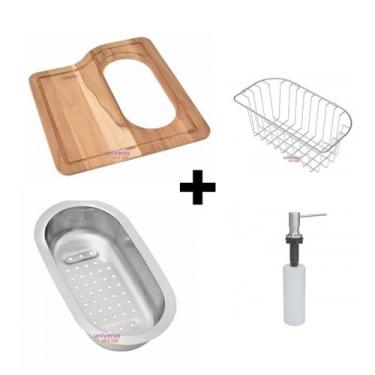 Imagem de Kit Acessórios para cuba Morgana 60FX Dosador de sabão + Cestos + Tábu