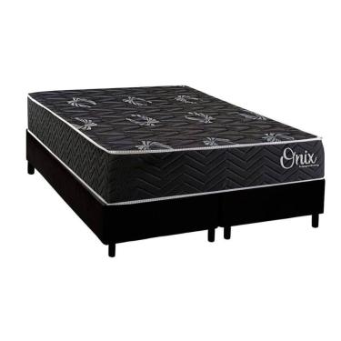 Imagem de Cama Box NOVO + Colchão Espuma Kappesberg D28 Anatômico Onix + Base CRC Corano Black