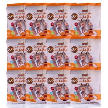 Imagem de Caramelo de leite diet duo com cafe pacote 100g hué - kit 12 unidades