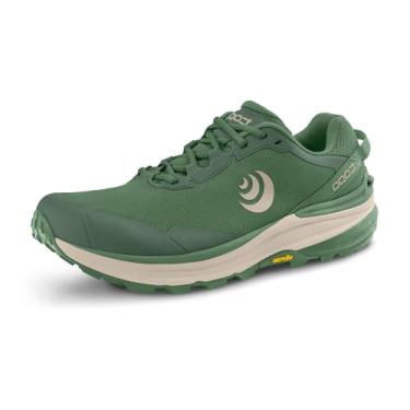 Imagem de Topo Athletic Tênis de corrida feminino Traverse confortável acolchoado durável 5 mm para caminhada, Sage/Tan, 36