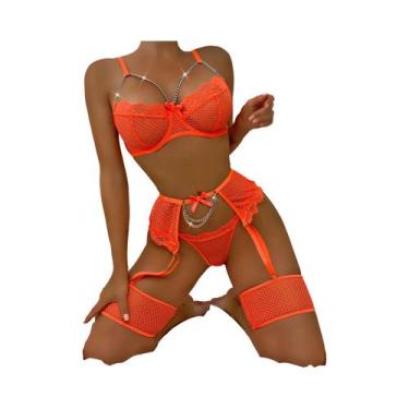 Imagem de Conjunto De Sutiã Com Renda Transparente Para Mulheres, Lingerie Sexy 