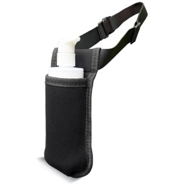 Imagem de Coldre de óleo de massagem, bolsa terapeuta portátil com alça de cintura ajustável, organizador de loção preto para profissionais de tratamentos de spa, lavável na máquina (preto, grande, 1)