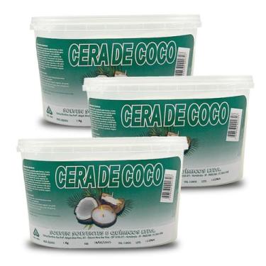 Imagem de Kit 3kg Cera de Coco para Velas 100% Vegetal Solven