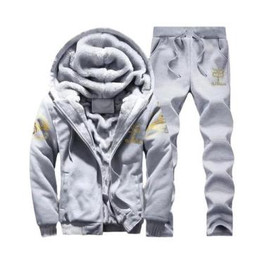 Imagem de Conjunto De Esportes De Inverno Masculino, Suéter Casual Com Capuz E C