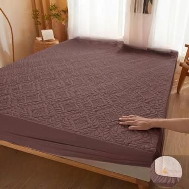 Imagem de Protetor Impermeável Capa para Colchão Matelada com Elástico(Marrom,Solteiro)