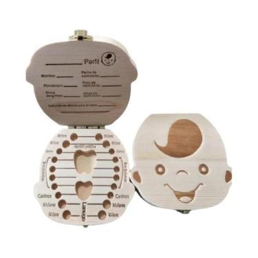 Imagem de Caixa Organizadora De Dentes De Bebê Em Madeira, Armazenamento Comemor