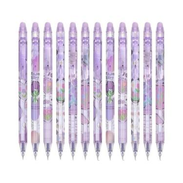 Imagem de Canetas Gel Apagáveis Kawaii Tulip 6 Peças Pretas E Azuis Papelaria Co