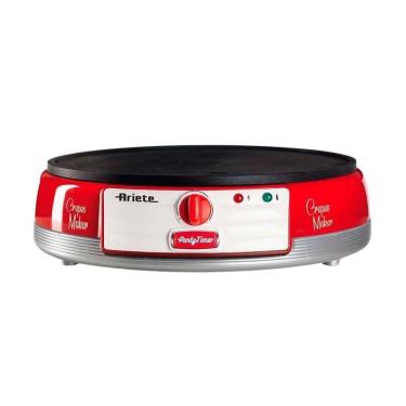 Imagem de Máquina De Crepe Elétrica Ariete Party Time Retrô Vermelha 1100w - Antiaderente E Compacta 220V