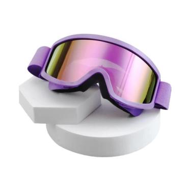 Imagem de Óculos De Esqui Com Lentes Coloridas E Armação Grande, Esponja Anticol