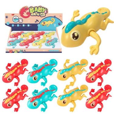 Imagem de Kit 8 Camaleão Maluco Coloridos Brinquedo Com Movimento À Corda Atacad