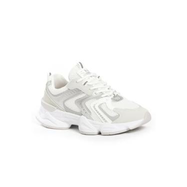 Imagem de Tênis Feminino Chunky Cabedal Boston em Napa - Ramarim, Cinza, 36