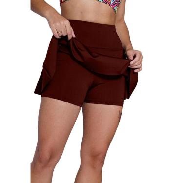 Imagem de Short Saia Babado Cintura Alta Feminina Fitness Academia Suplex-Feminino