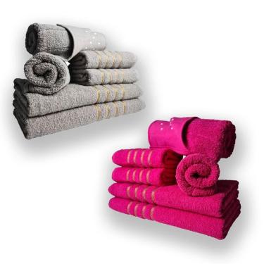 Imagem de Jogo De Toalhas 12pcs - 4 Banhos 4 Rosto 4 Tapetes Cz+rs