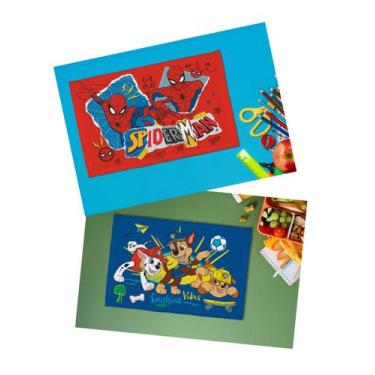 Imagem de Kit 2 Toalhas de Lancheira 28cm X 40cm Cor:Patrulha Canina E Spider Ma