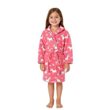 Imagem de Roupão Infantil em Microfibra Soft - Sogni Belli, 6, Estampa unicórnio