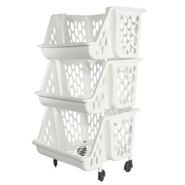 Imagem de Organizadora Triplo Empílhavel Branco Detalhes Vazado (Replica) - Giot