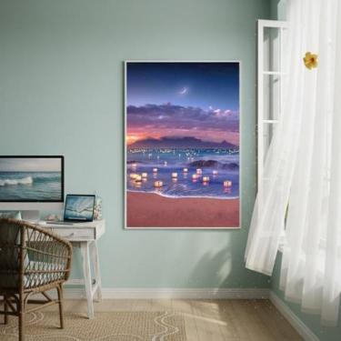 Imagem de Quadro Decorativo Mar Iluminado-70X50Cm - Quadros On-Line