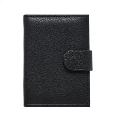 Imagem de Carteira Feminina Em Couro Fechamento Botão de Pressão Porta Cartão Cédulas Cabe CNH RG Clássica-Feminino