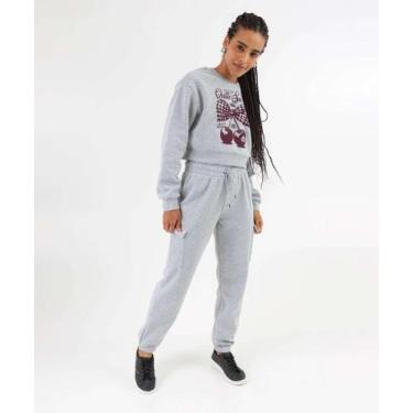 Imagem de Calça Moletom Feminina Jogger Cargo Marisa Cinza-49103, Cinza mescla, 