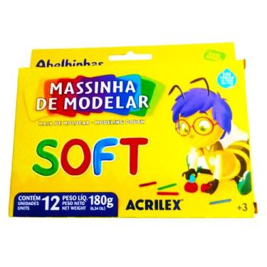 Imagem de Massa Para Modelar Soft 12 Cores - Caixa 180 gr - Acrilex (Não Tóxica)