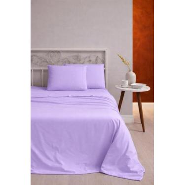Imagem de Jogo Lençol Casal 6 Peças Ponto Palito Ref.4 - Casa Fernando, Lilas