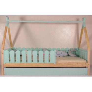 Imagem de Bicama Montessoriana Solteiro Cabana Colorida Madeira Maciça Pinus - P