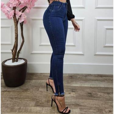 Imagem de Calça Jeans Abuziv Rosana Feminina com Elastano, Cintura Média, Modela