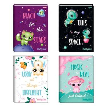 Imagem de Caderno Costurado 1/4 Jandaia Capa Dura Fluffy 80 Folhas Embalagem com