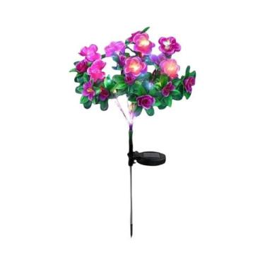 Imagem de Luz Solar LED À Prova d'Água Com Flores De Azaleia Para Decoração De J