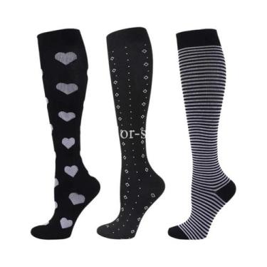 Imagem de Meias De Compressão Para Mulheres E Homens, 3 Pares, 20-30mmHg, Até O 