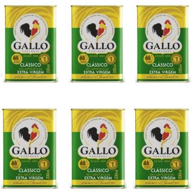 Imagem de Azeite Oliva Extra Virgem Lata Gallo 200ml - Kit 06 Uni