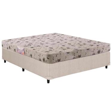 Imagem de Cama Box Casal: Colchão Espuma Herval Sueño + Base Crc Courano Clean(138X188)