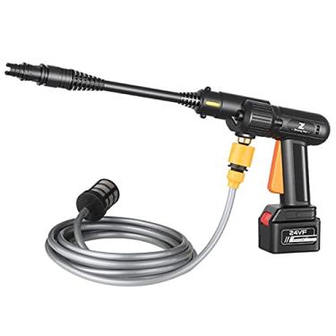 Imagem de yeacher Máquina de lavar de alta pressão sem fio 200W Ferramenta de limpeza de carros elétricos Dispositivo portátil de limpeza de carros Bomba de água com garrafa de espuma para limpeza de carros, irrigação