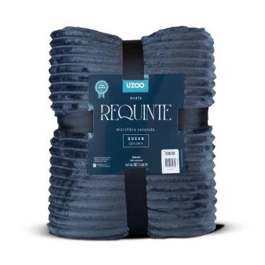 Imagem de Manta Microfibra Requinte Queen Canelada 220x240cm - Uzoo Manta Microfibra Flannel Requinte Queen Canelada 220x240cm Grafite