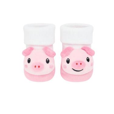 Imagem de Meia Antiderrapante para Bebê 0 a 12 Meses 3d Bichinhos - Plin Baby, P