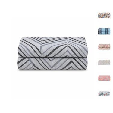 Imagem de Lençol Casal 100% Algodão S/ Elástico Avulso Estampado com Viés Malha 