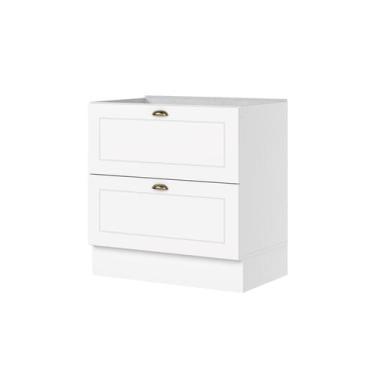 Imagem de Balcão 80cm com 02 Gavetas Cozinha Americana C371 Branco HP - Henn