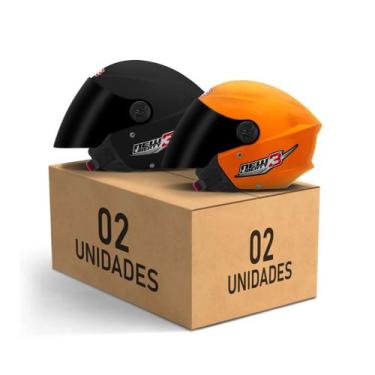 Imagem de Kit 2 Capacetes New Liberty 3 Aberto Viseira Fumê Pro Tork Masculino F