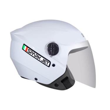 Imagem de Capacete Aberto Ebf Spark Jet Solid Branco Brilhante Moto, Branco Bril