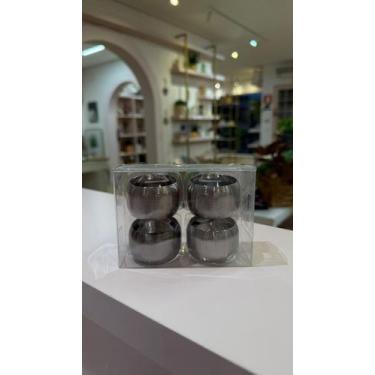 Imagem de CJ 4 ANEIS P/GUARDANAPO DE ACO CIRCLE PRETO 4,5cm - lyor