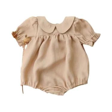 Imagem de Macacão De Verão Em Linho E Algodão Para Bebê Menina, Playsuit De Uma 