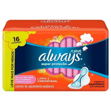 Imagem de Absorvente Always Super Protecao Suave Com Abas 16X1 Leve Mais Por Menos